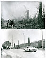 The site as seen in 1915 (showing the smokestacks of the old French sugar plantation) and the same area in 1966 (bottom picture) with the factory in the background.