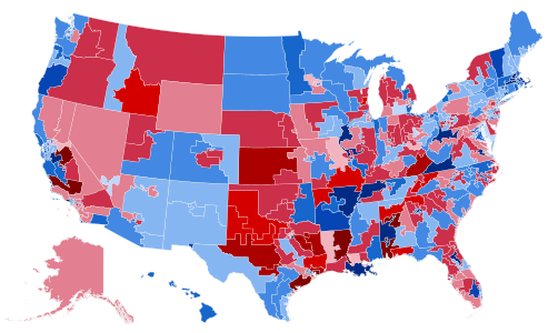House results shaded by margin