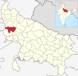 Location of Aligarh district in Uttar Pradesh