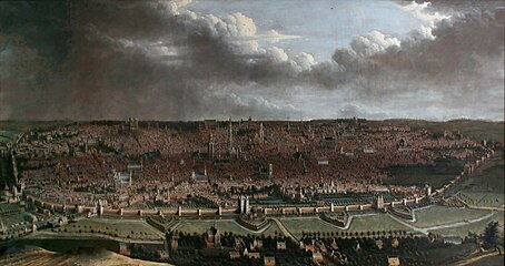 Panoramic view of Brussels and its walls in the 17th century, by Jan Baptist Bonnecroy