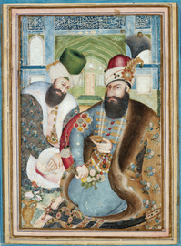 Karim Khan with the Ottoman envoy Vehbi Efendi, dated 1775