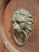 Lion head door knocker at the Raczyńskich Library