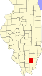 Hamilton County's location in Illinois