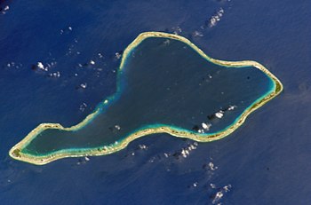 Luftbild des Mururoa-Atolls