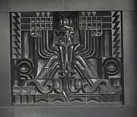 Mieczysław Kotarbiński, Coat of arms of Poland, basalt relief in Art Deco style, Warsaw, 1931.
