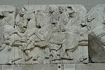 Overlapping riders in profile, from the Parthenon Frieze