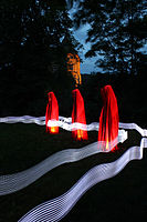 Time guards / Madonna, light sculpture by Manfred Kielnhofer at the Light Art Biennale Austria 2010
