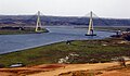 Guadiana International Bridge at the Portugal-Spain border, whose limits were established by the Treaty of Alcañices in 1297. It is one of the oldest borders in the world.