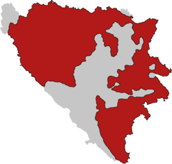 Approximate territory under the control of Republika Srpska at the time of Vance-Owen Plan in May 1993