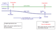 Soil salinization in the unirrigated parts of flat land with a good aquifer