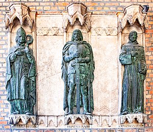 Statutes of Julian Cesarini, John Hunyadi and John of Capistrano in Szeged, Hungary (made by Ferenc Sidló in 1930)