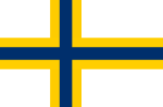 Inoffizielle Flagge der Schwedenfinnen, 2007 entworfen, um die offizielle Minderheit der Schwedenfinnen zu repräsentieren