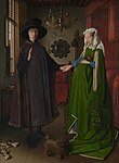 Arnolfini Portrait; by Jan van Eyck; 1434; oil on panel; 82.2 x 60 cm; National Gallery (London)[142]