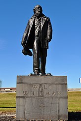 Walt Whitman monument at the bridge entrance