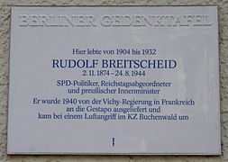 Berliner Gedenktafel in Berlin-Wilmersdorf