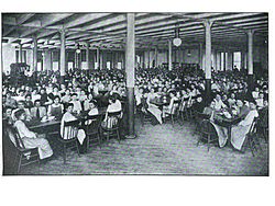 photograph of the dining hall at the Detroit Brown Brothers Branch factory