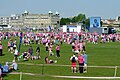 Race for Life 2011 at Parker's Piece. The turreted building in the background is the De Vere University Arms Hotel.