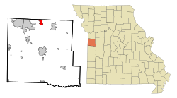 Location of Lake Winnebago, Missouri