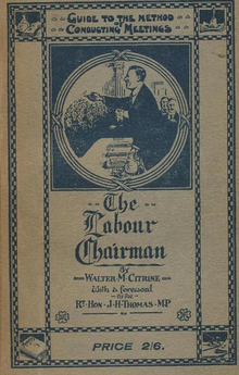 Book cover image of The Labour Chairman by Walter Citrine, 1920