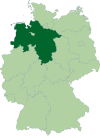 Lage von Niedersachsen in Deutschland