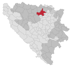Lage der Gemeinde Doboj in Bosnien und Herzegowina (anklickbare Karte)