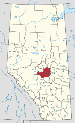 Location of the region in Alberta