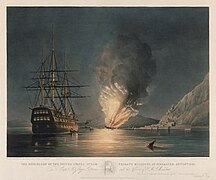 Edward Duncan - The Explosion of the United States Steam Frigate Missouri
