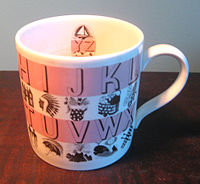 Eric Ravilious, Wedgwood alphabet cup, designed 1937