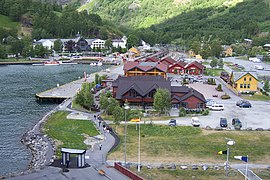 Flåm harbour and railway station