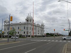 Gurdwara Dasmesh Darbar is located in Brampton, Ontario. Home to 163,260 Sikhs at the 2021 census, Brampton has the world's largest municipal Sikh population outside India.
