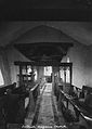 Interior of a Medieval Welsh church c. 1910