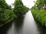 River canal, vegetation on both sides