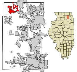 Location of Hampshire in Kane County, Illinois
