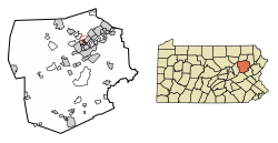 Location of Luzerne in Luzerne County, Pennsylvania