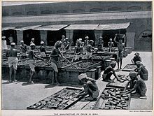 Indians producing opium in Calcutta