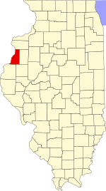 Henderson County's location in Illinois