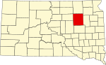 State map highlighting Spink County