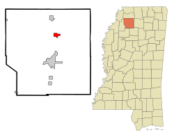Location of Sardis, Mississippi
