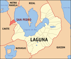 Map of Laguna with San Pedro highlighted