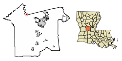 Location of Boyce in Rapides Parish, Louisiana.