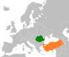 Location map for Romania and Turkey.