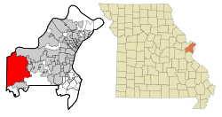 Location of Wildwood, Missouri