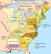 State land claims and cessions to the federal government (1782–1802)