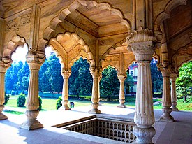 A marble pavilion, Red Fort, Delhi