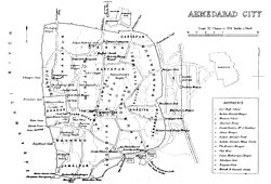 Map of old Ahmedabad in 1855