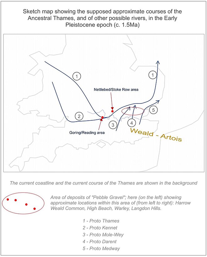 Ancestral Thames in Early Pleistocene epoch.