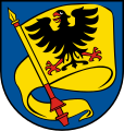 Wappen der 1718 gegründeten Residenz- und Oberamtsstadt Ludwigsburg mit der Reichssturmfahne