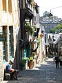 The Rue du Jerzual is a steep medieval street connecting Dinan to the river below.