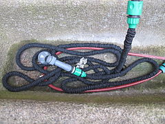 Special expandable hose can be stretched to reach farther