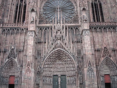 Detail of the west front of Strasbourg Cathedral